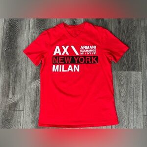 Armani Exchange New York Milan T-shirt Color Red Size Small EUC